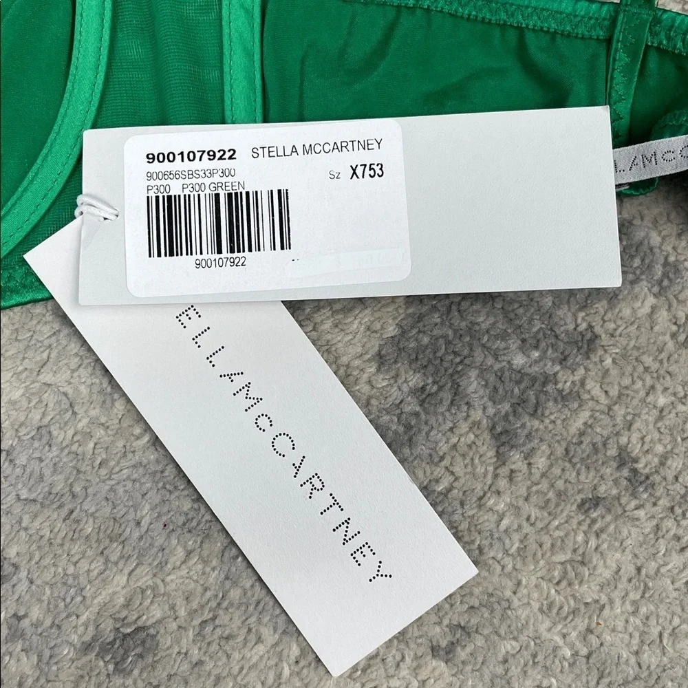 NWT Stella McCartney Green Lace Trim Underwire Bra Silk Blend Sz 36C
